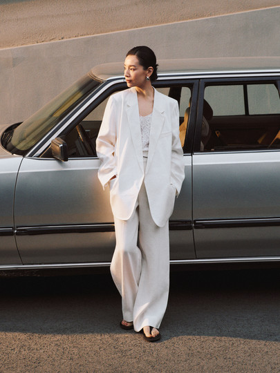 [Same Style as Dong Jie] Edition Summer New Elite Wardrobe Series White Suit Ebd2Bla011