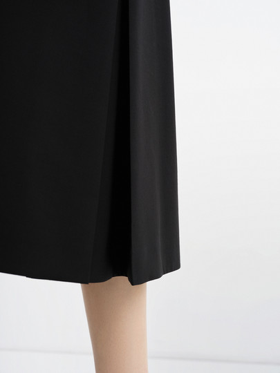 Edition Skirt for Women 2025 Autum New Style Pleated A-Line Silk Wool Skirt with Belt Ebe3Skt041