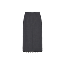 edition skirt womens 2023 winter new wool worsted lace stitching suit skirt EBC4SKT006