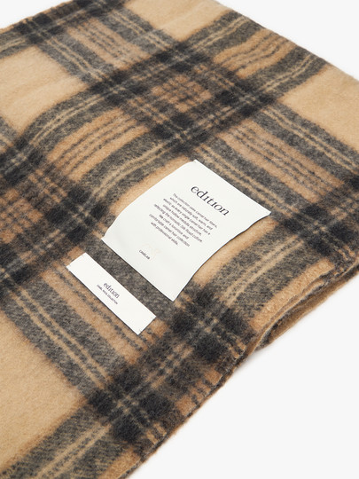 Edition Scarf for Women 2025 Winter New Style Wool Camel Hair Plaid Tassel Scarf Ebe4Scf005