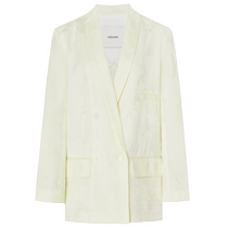 edition suit jacket 2023 summer new green fruit collar jacquard satin female gentleman suit EBC2BLA003