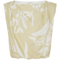 edition tops for women 2024 summer new style one-line swing collar linen printed sleeveless short shirt EBD2TOPT01