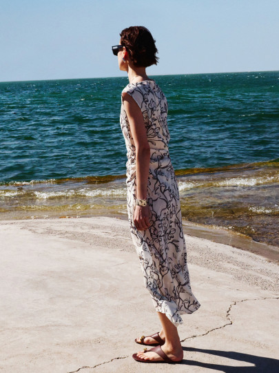 Edition Dress Women's Summer New Style Cool Pleated Waist-Cinching Linen Long Skirt Ebd2Drst03