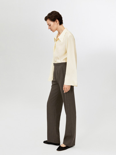 [Same Style as the Show] Edition Winter New Elite Wardrobe Mulberry Silk Bell Sleeve Shirt Ebe4Sht003