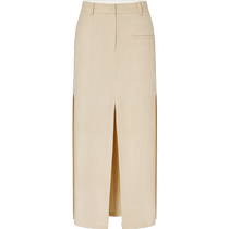 (New product newly released) edition2024 spring style slub silk slit loose edge suit skirt EBD1SKT020
