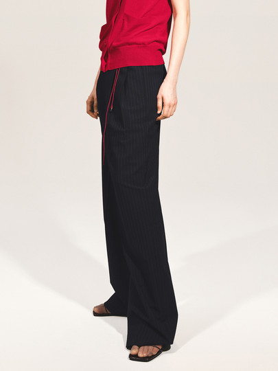 [Same Style as the Show] Edition Designer Collaboration Series Wool Worsted Striped Trousers Ebe3Pat029