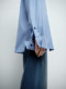 [Same Style as Gao Yuanyuan] Edition2025 Spring New Blue and White Plaid Long-Sleeved Shirt Ebe1Sht021