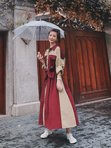 Lecea Alice Long sleeves dress 2022 Spring new French style Slim Temperament in Long Shirt Skirt