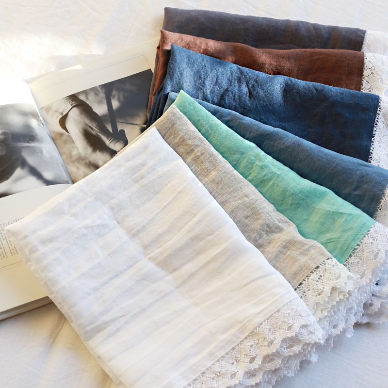 Tinh khiết linen ren nhiều màu kháng khuẩn ve làm mới thở tăng dành cho người lớn gối khăn gối khăn duy nhất khăn choàng gối