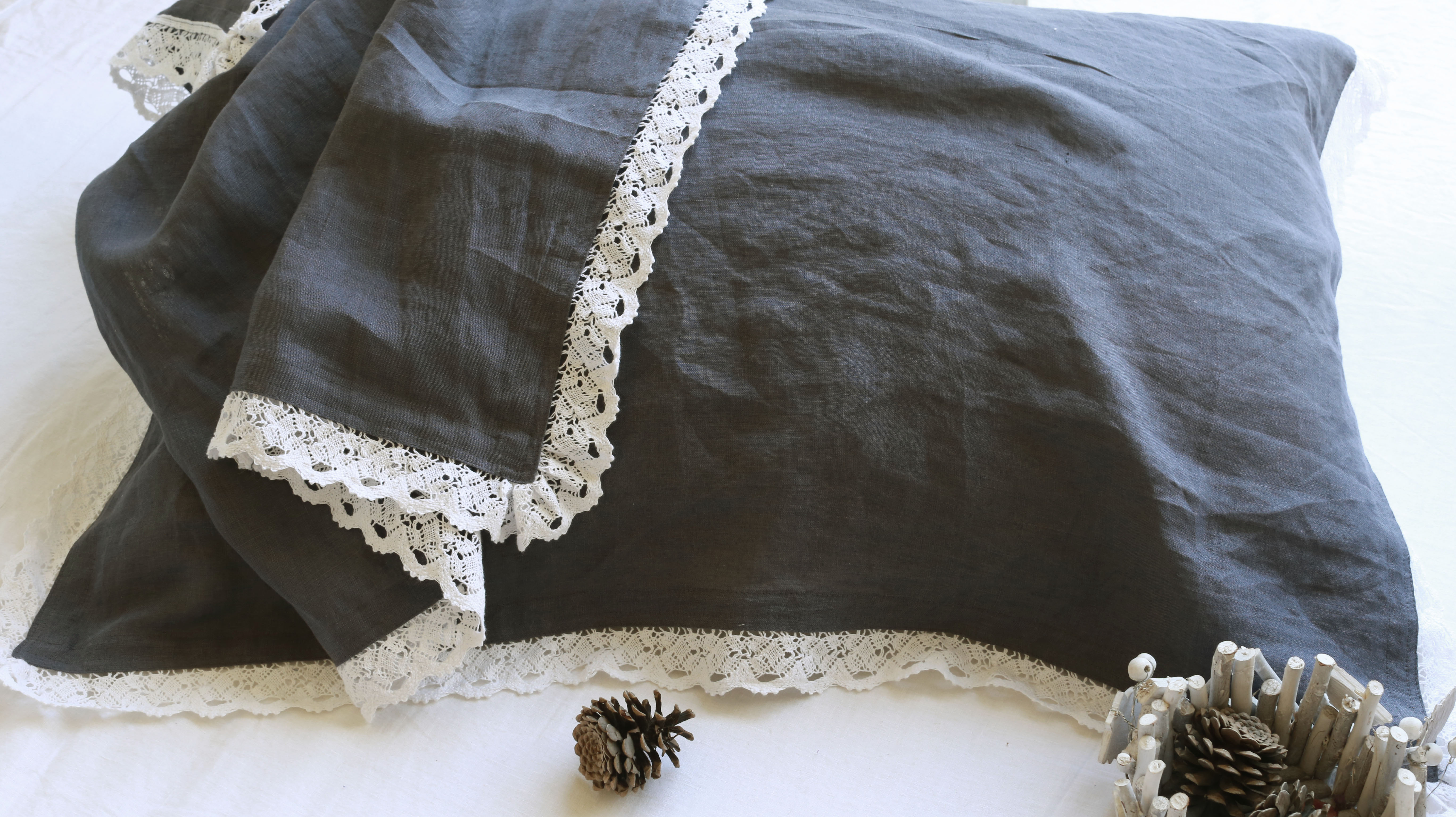 Tinh khiết linen ren nhiều màu kháng khuẩn ve làm mới thở tăng dành cho người lớn gối khăn gối khăn duy nhất khăn choàng gối