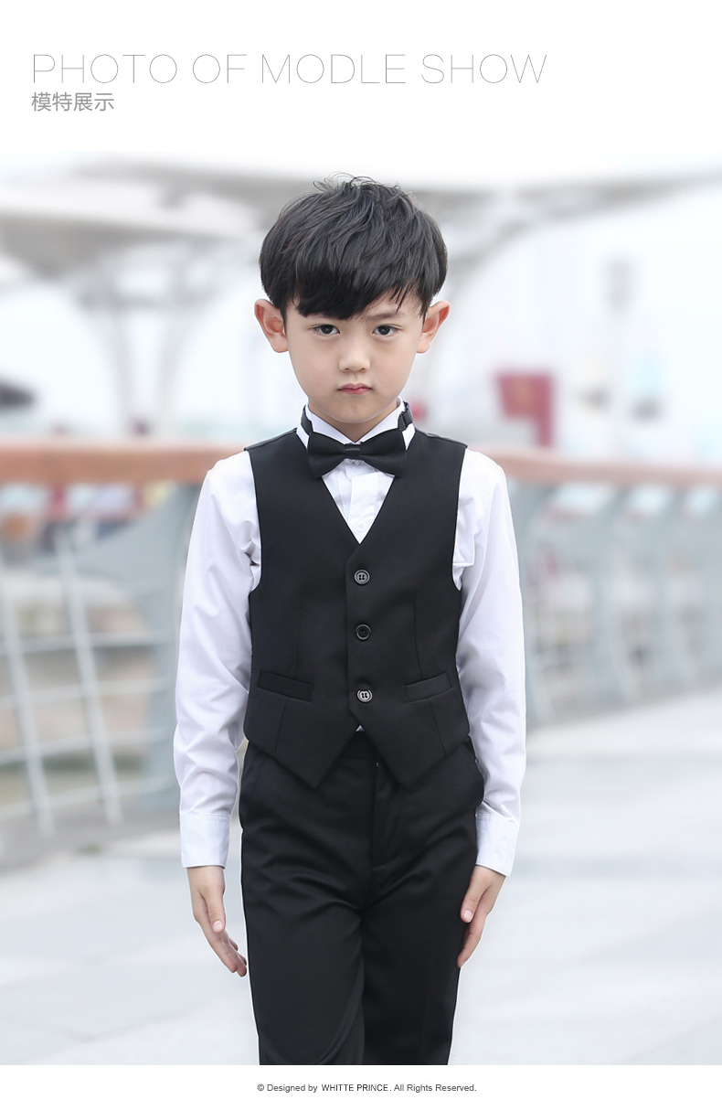Phù hợp với trẻ em cậu bé hoa cô gái ăn mặc cậu bé phù hợp với vest phù hợp với đàn piano quần áo máy chủ trang phục mùa xuân và mùa thu váy múa cho bé