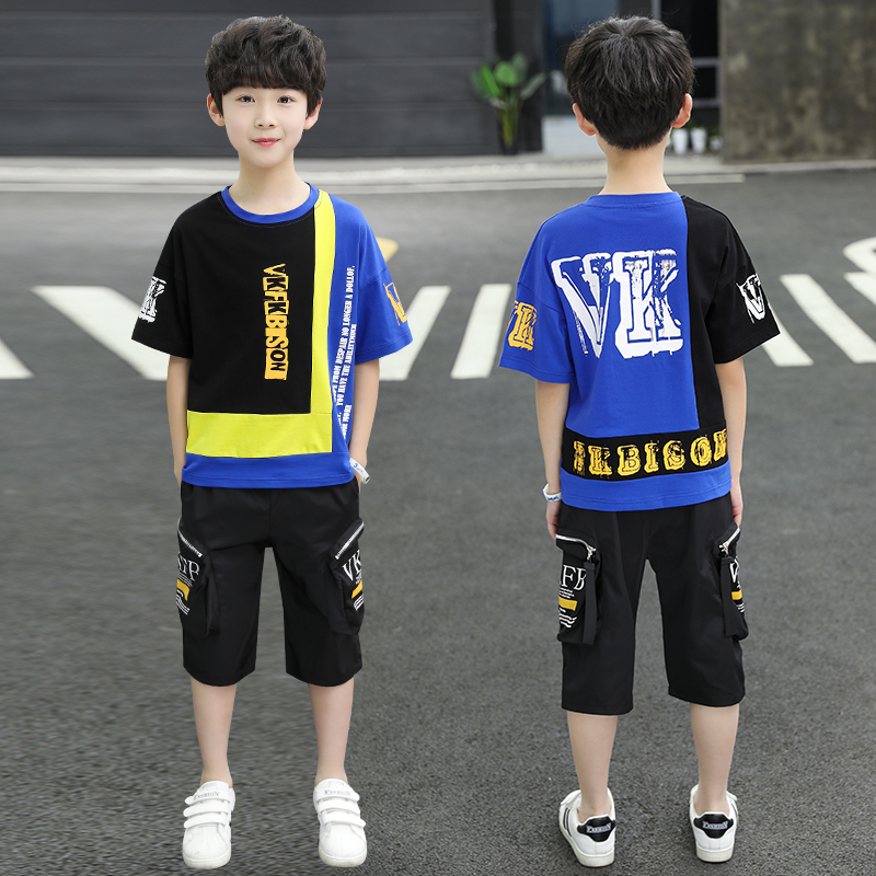 Bé trai Summer Outfit 2020 New Kids Thời trang Thời trang Hip-Hop Big Kids Thể thao bé trai 12 mùa hè.