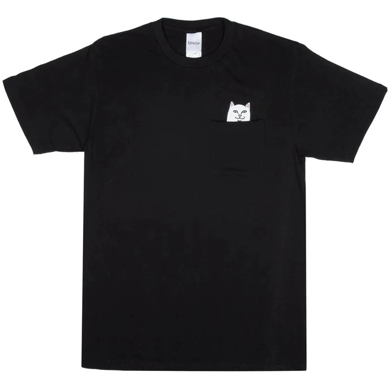 Authentic broken code welfare RIPNDIP middle finger bitch pocket TEE basic couple short-sleeved T-shirt