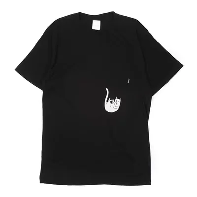 Аутентичный сломанный код благосостояние RIPNDIP средний палец сучья карманная футболка basic короткий рукав