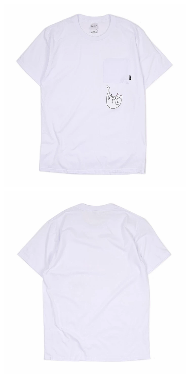 Аутентичный сломанный код благосостояние RIPNDIP средний палец сучья карманная футболка basic короткий рукав