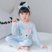 Langboer childrens pajamagirl mùa xuân và mùa thu set cô gái dễ thương công chúa gió trong dài tay con trai mùa xuân con