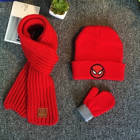 langboer collar small 7 boys 3 years old 8 children baby pieces girl gloves autumn and winter hat 654 suit three