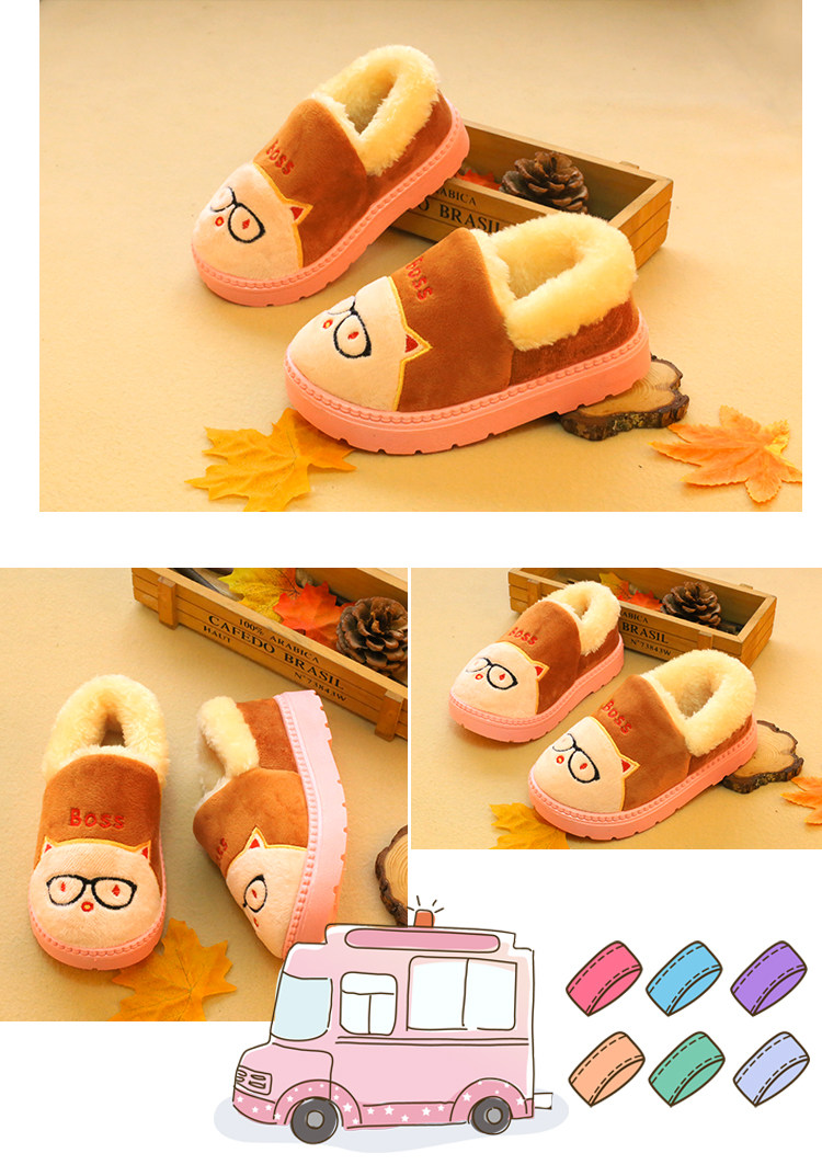 Pantoufles enfants en suède pour hiver - semelle EVA - Ref 1004807 Image 19