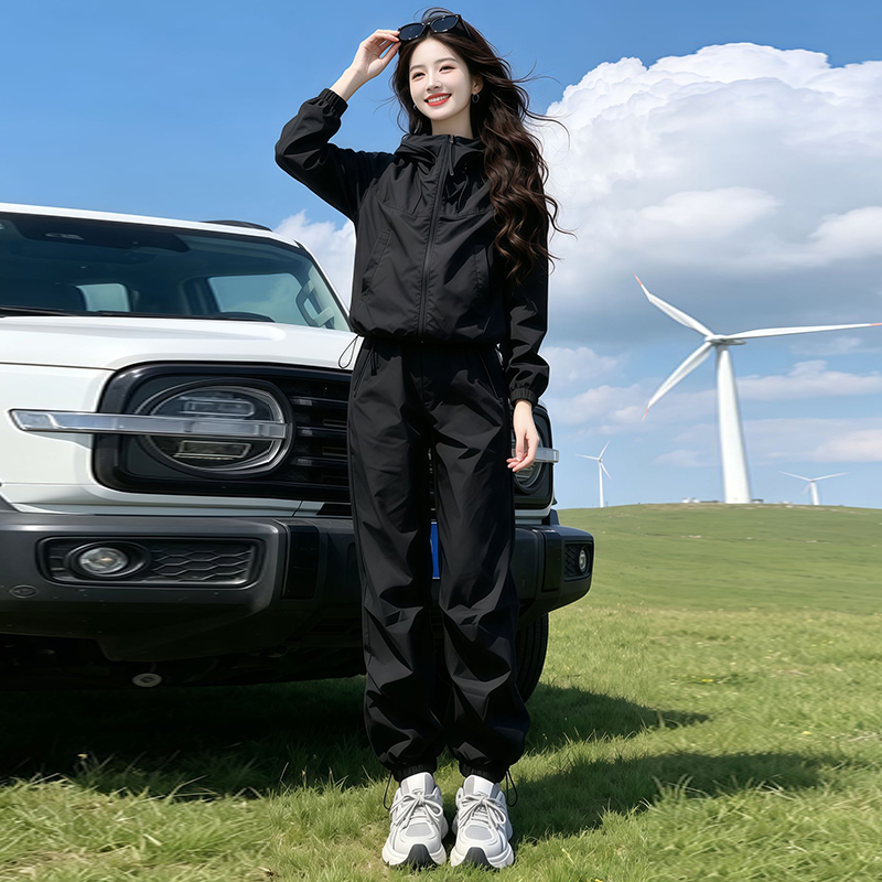 Casual Sports Suit for Women 2026 New Autumn Outfit, a Complete Set of Hooded Jacket and Jogger Pants, a Lazy Two-Piece Set Casual Sports Suit for Women 2026 New Autumn Outfit, a Complete Set of Hooded Jacket and Jogger Pants, a Lazy Two-Piece Set