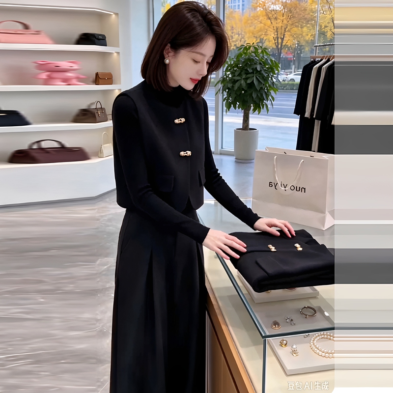 Fashionable Women's Suit 2026 Autumn New Korean Style Slimming Vest, Base Shirt, Wide-Leg Pants, Elegant Three-Piece Set Fashionable Women's Suit 2026 Autumn New Korean Style Slimming Vest, Base Shirt, Wide-Leg Pants, Elegant Three-Piece Set