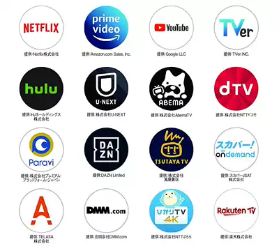 Japanese letter live broadcast generation Abema FOD Tver DAZN U-NEXT dTV Hulu DMM