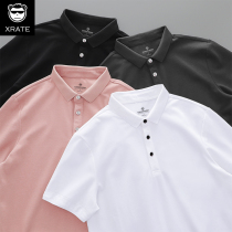 Polo shirt mens short-sleeved national tide loose large size mens lapel tide brand half-sleeve T-shirt summer mens collared t-shirt