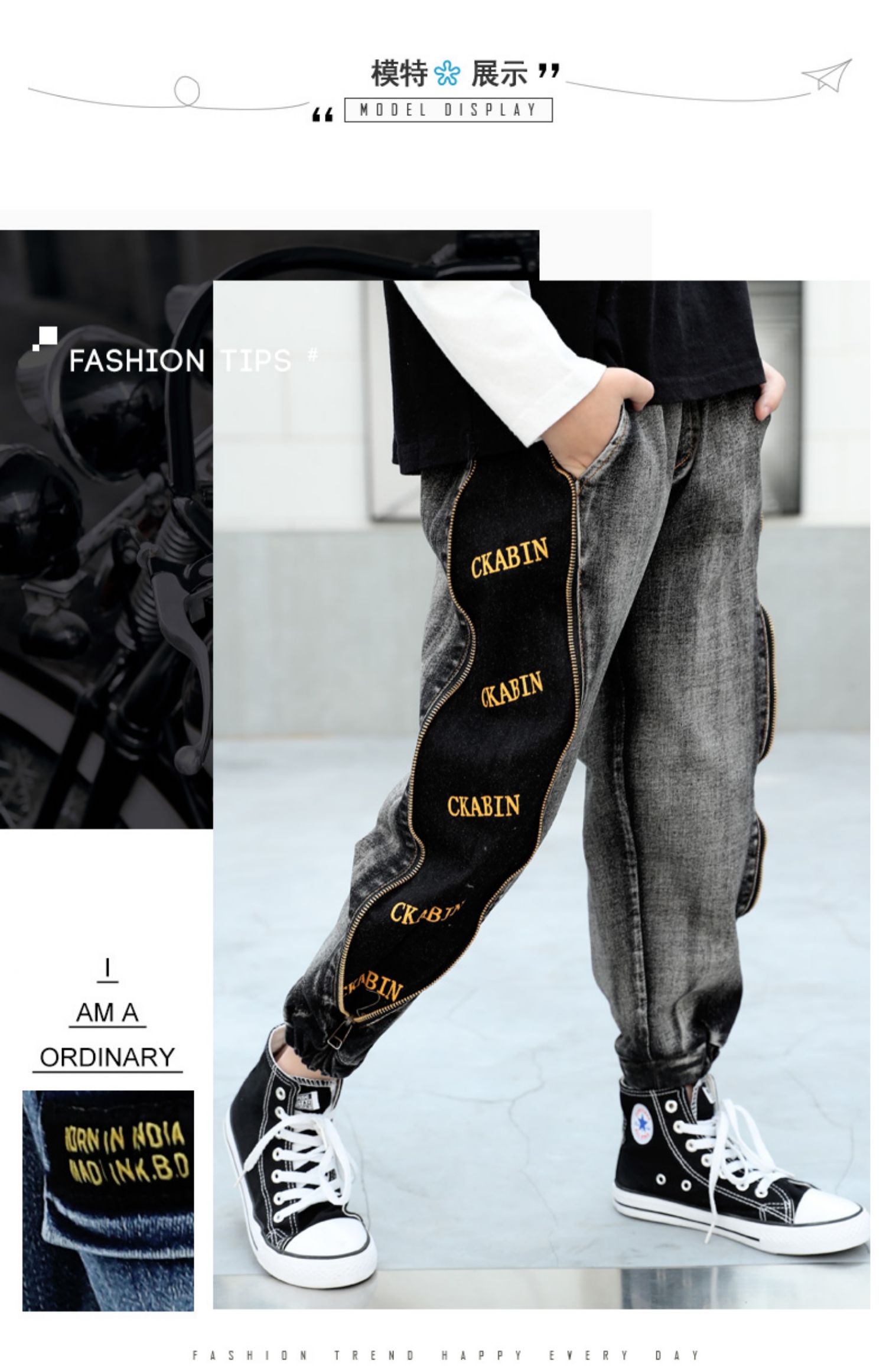 Quần bé trai 2019 mùa thu mới quần jeans rộng 10 trẻ em quần thủy triều thời trang 12 quần trẻ em nước ngoài lớn - Quần jean quần legging bé gái