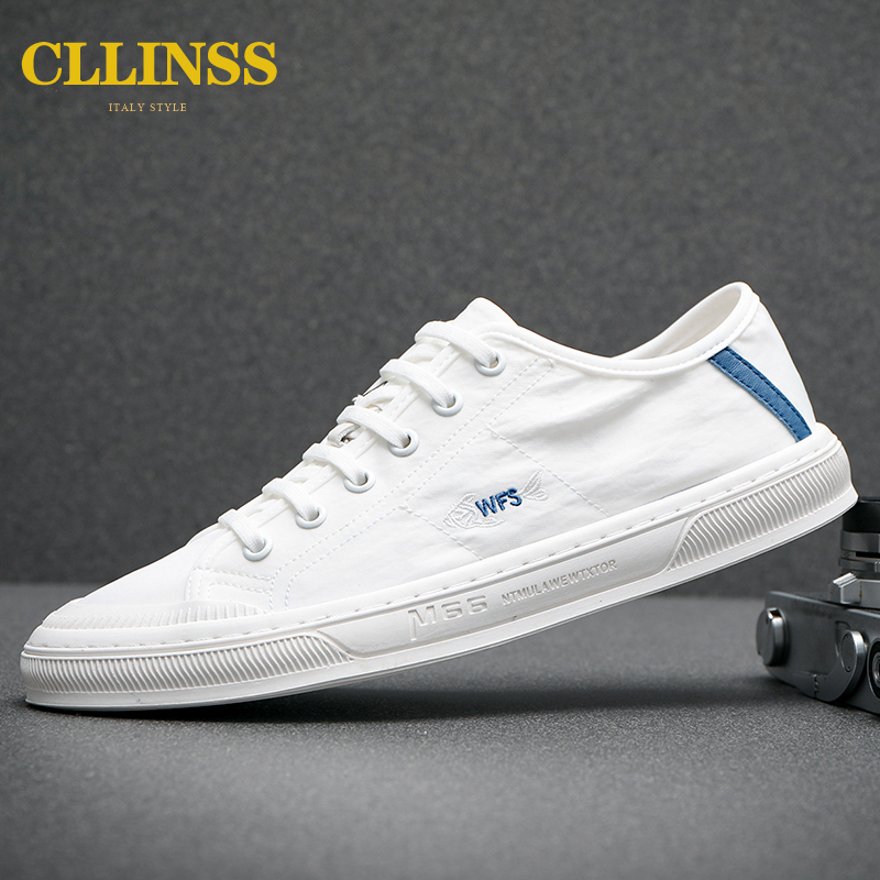 Men's Shoes Ice Silk Cloth Shoes Men's Small White Shoes 2021 New Summer Canvas Shoes Breathable Skateboard Shoes Trend All-match Casual Shoes