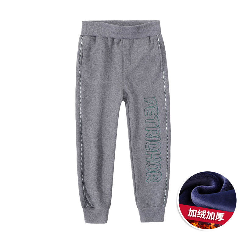 Chàng trai cộng với quần nhung quần ấm trẻ em sweatpants 15 vừa trẻ em lớn dày quần ấm áp trong quần chất béo con 12 tuổi.