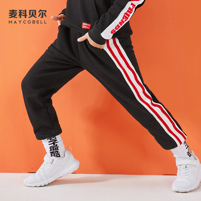 Chàng trai cộng với quần nhung quần ấm trẻ em sweatpants 15 vừa trẻ em lớn dày quần ấm áp trong quần chất béo con 12 tuổi.