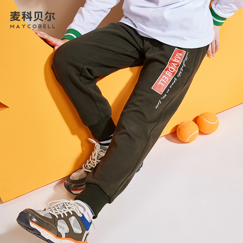 Chàng trai cộng với quần nhung quần ấm trẻ em sweatpants 15 vừa trẻ em lớn dày quần ấm áp trong quần chất béo con 12 tuổi.