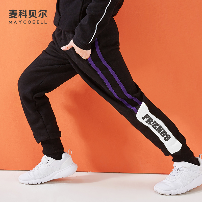 Chàng trai cộng với quần nhung quần ấm trẻ em sweatpants 15 vừa trẻ em lớn dày quần ấm áp trong quần chất béo con 12 tuổi.