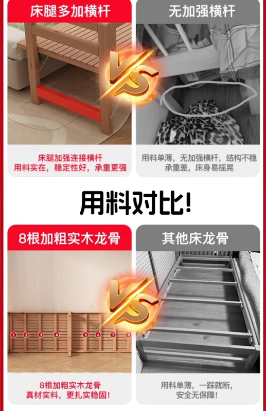 Giường trẻ em Beech có thể mở rộng và ghép liền mạch Giường gỗ nguyên khối Giường gấp ghép có thể tùy chỉnh giường cũi người lớn
