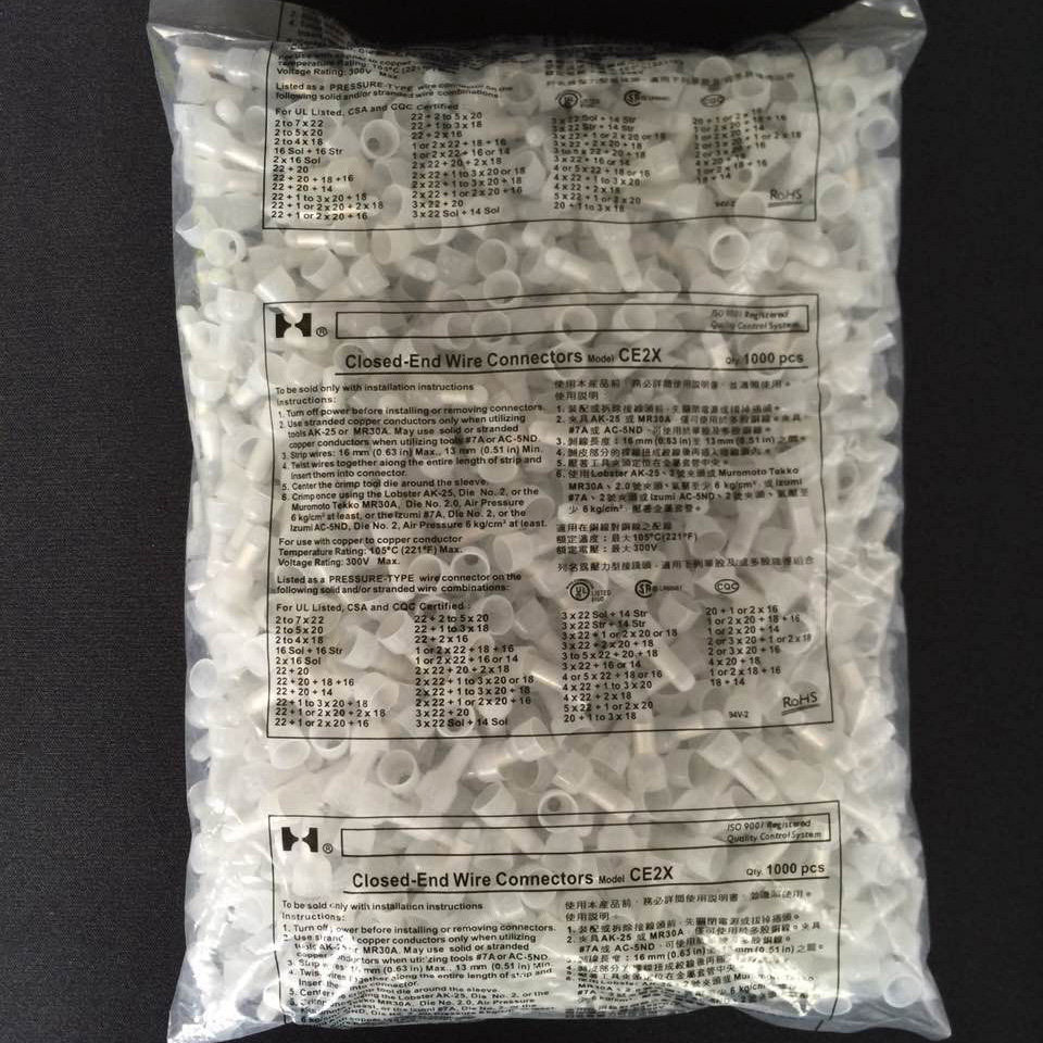 Nylon pressure line cap closed terminal CE-2X pacifier nozzle wire quick wiring terminal head wiring cap flame retardant