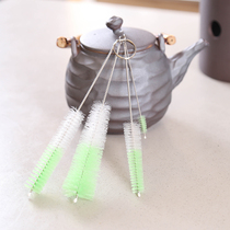 Japanese long handle spout brush Teapot mouth fine mouth brush Bottle mouth small hole cleaning brush Cleaning brush Size set