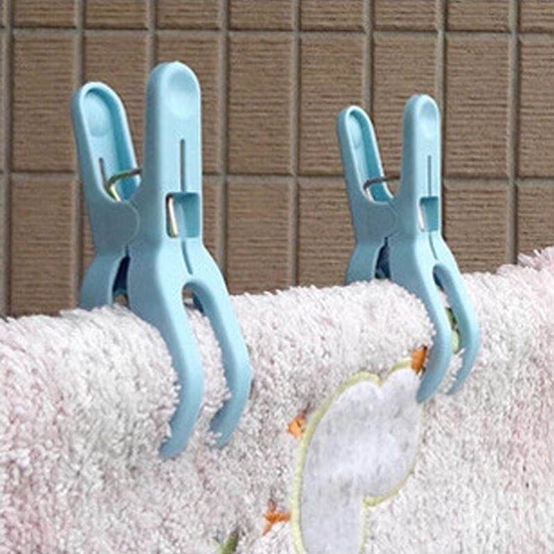 Japanese high-quality plastic drying clip Strong windproof clothes fixed large clip clothes clip drying quilt clip 4pcs