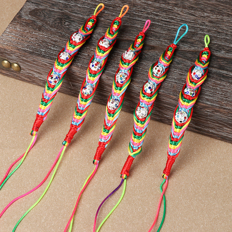 Dragon Boat Festival Festival Fengtail Fengtail Fengtail Fengtail Feature Festival Feature Festival Feature Festival Feature 3 Drilling Bracelet Simple Ethnic Wind Adult Couple Hand-Woven Color Rope