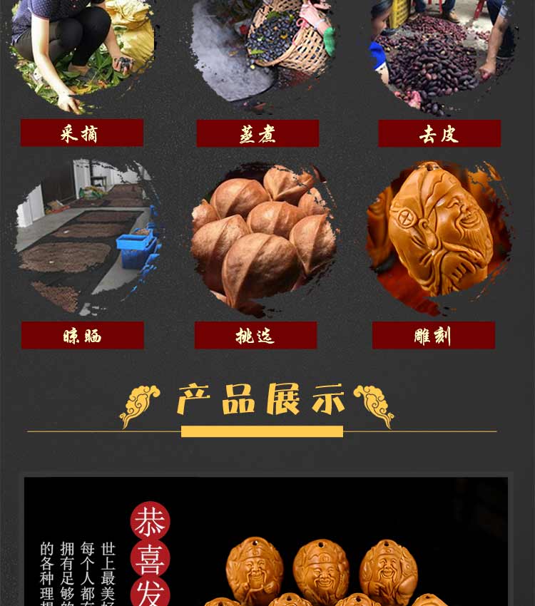Vòng đeo tay hạt nhân ô liu hạt nhân Yuan Bao Caishen hạt nhân dầu cũ tám ô liu giàu có Hu khắc wenwan vòng đeo tay phụ kiện nam vòng tay bạc nam