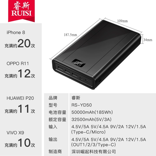 Apple, xiaomi, vivo, huawei, вместительный и большой совместимый мобильный телефон с зарядкой, ультратонкий портативный блок питания, быстрая зарядка 5W