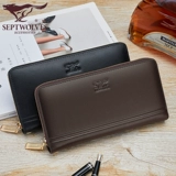 Septwolves, мужской длинный бумажник с молнией, сумка с петлей на руку, маленькая сумка клатч, из натуральной кожи, коллекция 2022