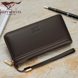 Septwolves, мужской длинный бумажник с молнией, сумка с петлей на руку, маленькая сумка клатч, из натуральной кожи, коллекция 2022