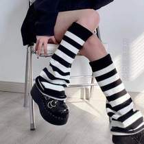 ?Autumn and winter mid-calf white socks jk leg sleeves y2k womens knitted Lolita bubble warm socks Japanese calf sleeves