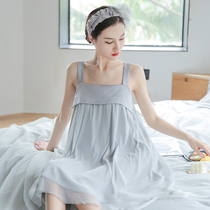 Nightdress women 2021 new summer sling pajamas senior sense female mesh sexy pajamas Net red explosive 2021