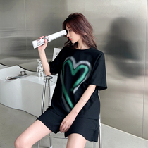 2022 New Sleepwear Womens Summer Pure Cotton Briefs Slim LOVE SHORT SLEEVE NET RED Senior Sensation Home Suit Suit