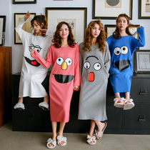 Nightdress womens autumn long girlfriends version multi-color choice cotton long sleeve nightgown cartoon cute pajamas home clothes