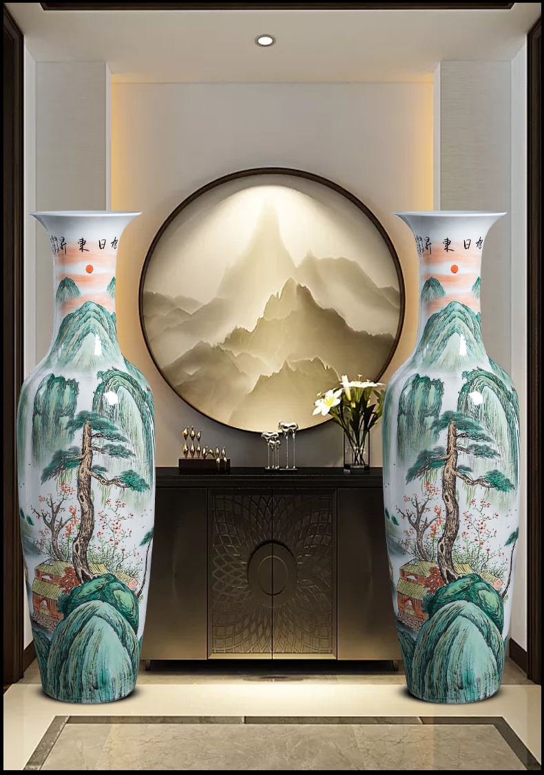 Jingdezhen ceramics hand - made oversized ground vase furnishing articles home gifts sitting room hotel adornment