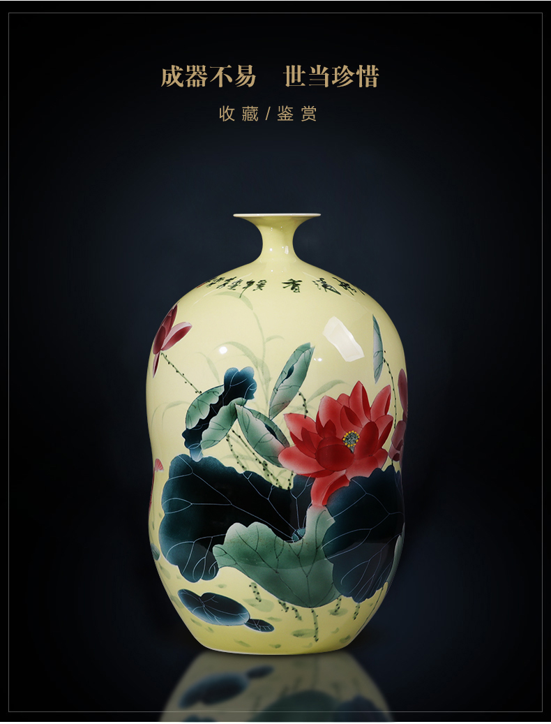 Jingdezhen ceramics powder enamel vase hand - made lotus gourd bottle of flower arranging furnishing articles sitting room of Chinese style household ornaments