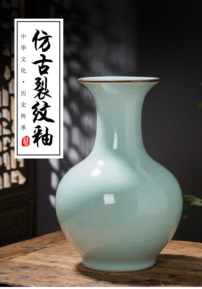 Jingdezhen ceramics vase antique flower arranging place new living room TV cabinet rich ancient frame of Chinese style household ornaments