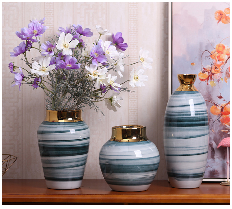 Modern light key-2 luxury ceramic vases, dried flowers, place to live in a TV ark, simulation flowers to decorate the sitting room porch table accessories