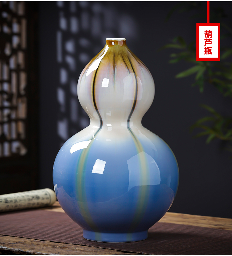 Jingdezhen ceramics vase furnishing articles blue pomegranate wine bottle decoration housing, flower arranging sitting room decoration